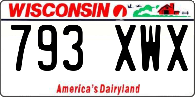 WI license plate 793XWX