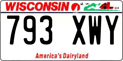 WI license plate 793XWY