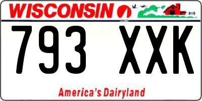 WI license plate 793XXK