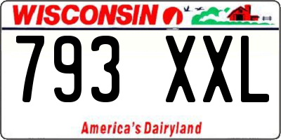 WI license plate 793XXL