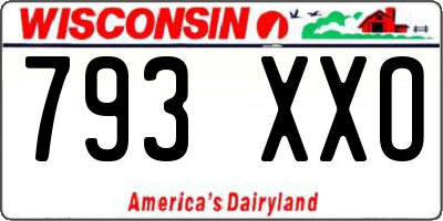 WI license plate 793XXO