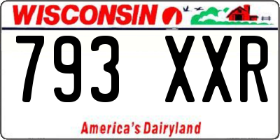 WI license plate 793XXR