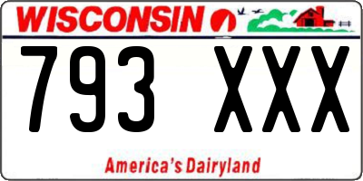 WI license plate 793XXX