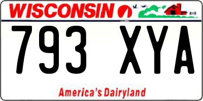 WI license plate 793XYA