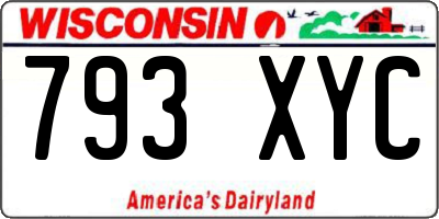 WI license plate 793XYC