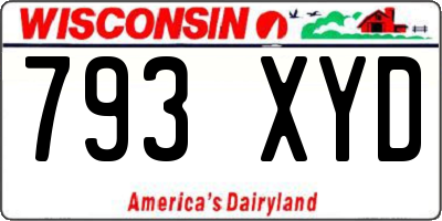 WI license plate 793XYD