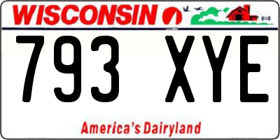 WI license plate 793XYE