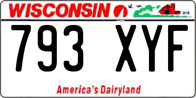 WI license plate 793XYF