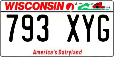 WI license plate 793XYG