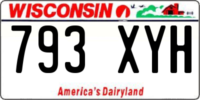 WI license plate 793XYH