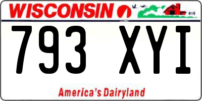 WI license plate 793XYI