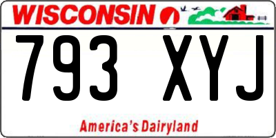 WI license plate 793XYJ
