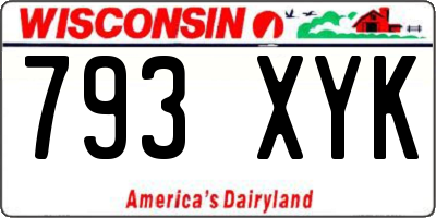 WI license plate 793XYK