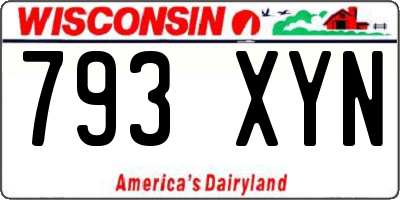 WI license plate 793XYN