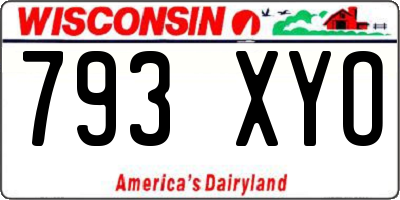 WI license plate 793XYO