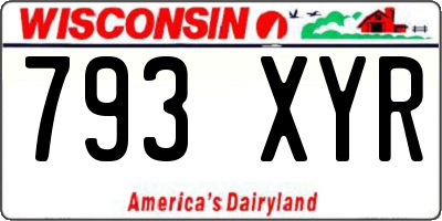 WI license plate 793XYR