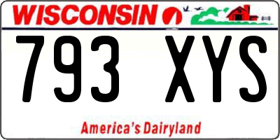 WI license plate 793XYS