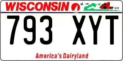WI license plate 793XYT