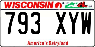 WI license plate 793XYW