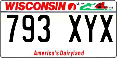 WI license plate 793XYX