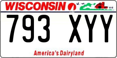 WI license plate 793XYY