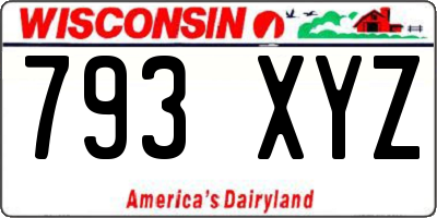 WI license plate 793XYZ