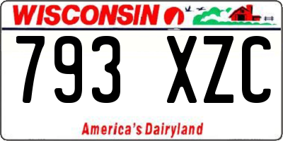 WI license plate 793XZC