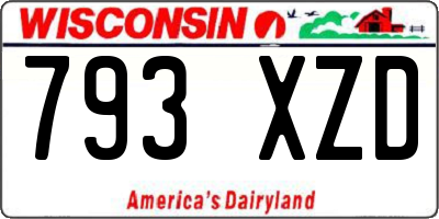 WI license plate 793XZD