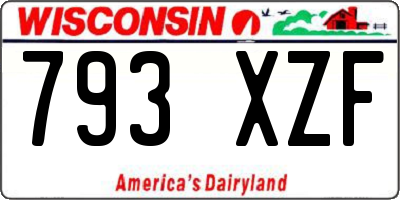 WI license plate 793XZF