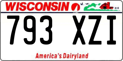 WI license plate 793XZI