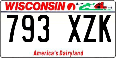 WI license plate 793XZK