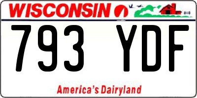 WI license plate 793YDF