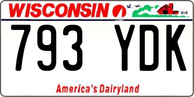 WI license plate 793YDK