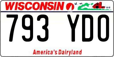WI license plate 793YDO