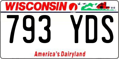 WI license plate 793YDS