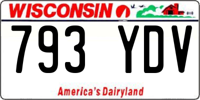 WI license plate 793YDV