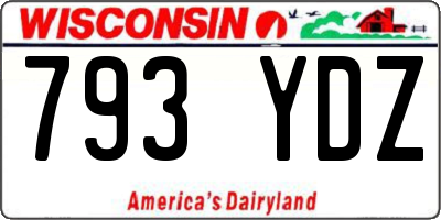 WI license plate 793YDZ
