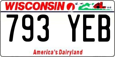 WI license plate 793YEB