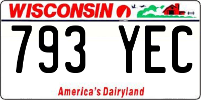 WI license plate 793YEC