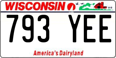 WI license plate 793YEE