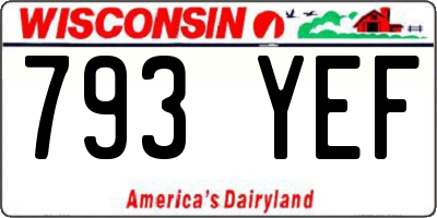 WI license plate 793YEF