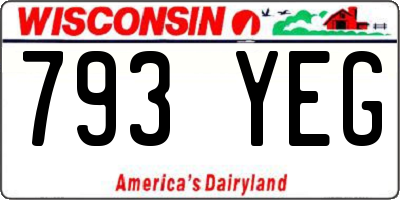 WI license plate 793YEG