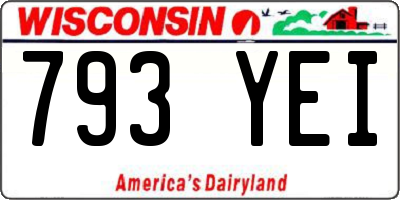WI license plate 793YEI