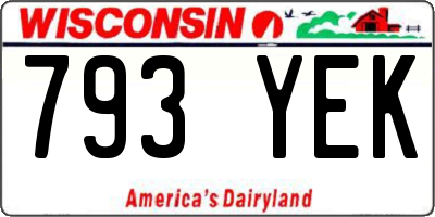 WI license plate 793YEK