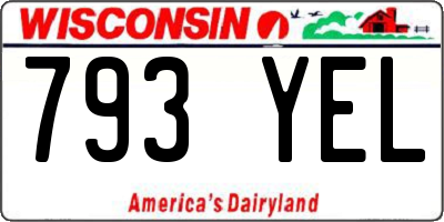 WI license plate 793YEL