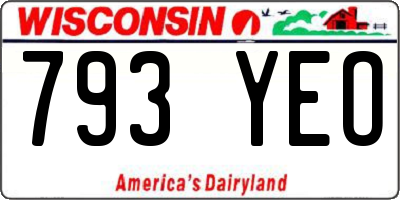 WI license plate 793YEO