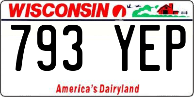 WI license plate 793YEP