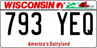 WI license plate 793YEQ