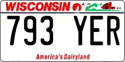 WI license plate 793YER