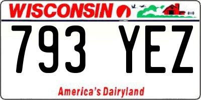 WI license plate 793YEZ